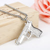 Pubg game Uzi kolye gun shape pendant necklace men's and women's hip hop accessories 3-color military style metal chain necklace