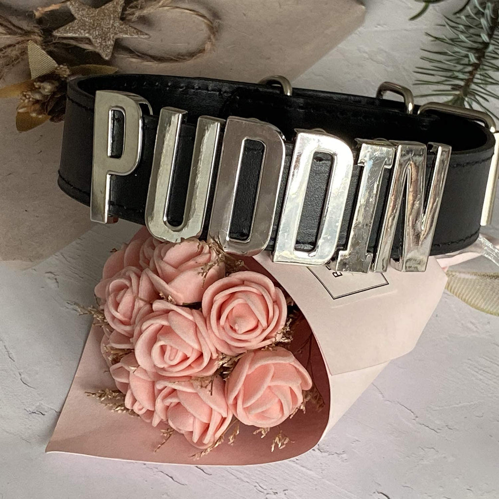 Puddin Necklace Bracelet Leather Choker Necklace Cosplay Choker Letter Collor Cosplay Accessory for Girl Halloween Party Jewelry