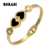 Pulseira Classic Luxury Brand Gold Color Bracelets & Bangles Wholesale Fine Jewelry Double Peach Heart Love Bracelet Female