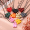 Punk 2 Pcs Heart Couples Love Necklace for Lovers Women Men Brick Lego Elements Friendship Necklaces Valentines Jewelry Gifts