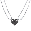 Punk 2 Pcs Heart Couples Love Necklace for Lovers Women Men Brick Lego Elements Friendship Necklaces Valentines Jewelry Gifts