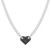 Punk 2Pcs Heart Brick Couples Love Necklace For Lovers Women Men Lego Elements Friendship Necklaces Valentines Gift Jewelry