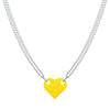 Punk 2Pcs Heart Brick Couples Love Necklace For Lovers Women Men Lego Elements Friendship Necklaces Valentines Gift Jewelry