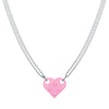 Punk 2Pcs Heart Brick Couples Love Necklace For Lovers Women Men Lego Elements Friendship Necklaces Valentines Gift Jewelry