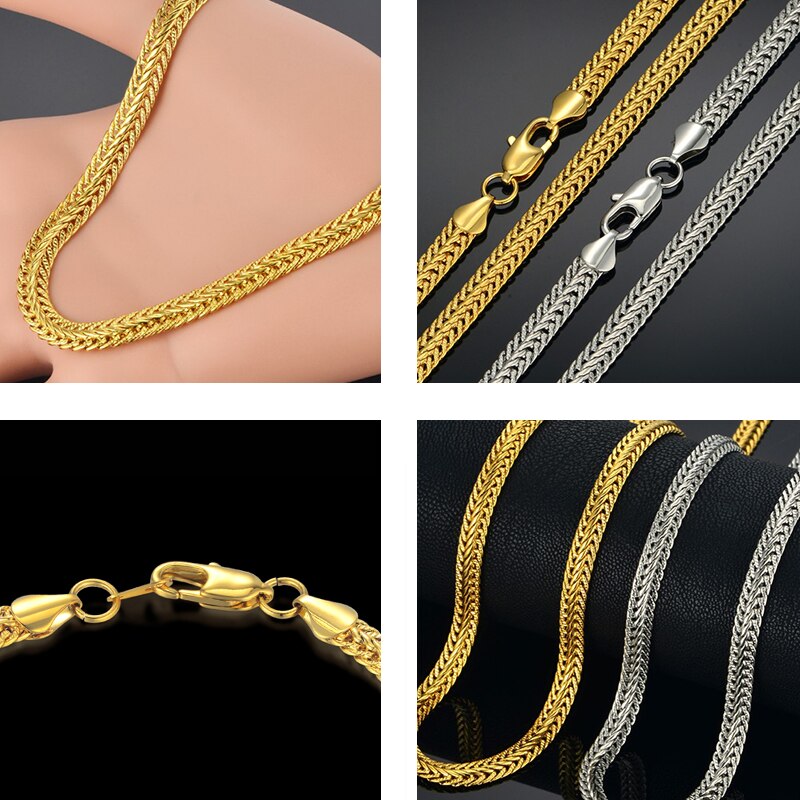 Punk 6mm Snake Neck Chains For Men Women  Gold/Silver Color Chokers Long Collier Necklace Jewelry  XL776