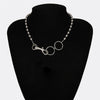Punk Bead Choker Necklace for Women Gothic Double Round Circle Necklace Personality Statement Jewelry Neck Collier Femme