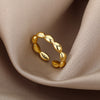Punk Bead Rings For Women Stainless Steel Gold Geometry Round Adjustable Ring Aesthetics Jewelry Halloween Gift Bijoux Femme