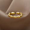 Punk Bead Rings For Women Stainless Steel Gold Geometry Round Adjustable Ring Aesthetics Jewelry Halloween Gift Bijoux Femme