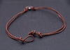 Punk Biker Brown Surfer Cute Cross Pendant Leather Lace Necklace Choker 18"