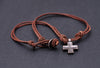 Punk Biker Brown Surfer Cute Cross Pendant Leather Lace Necklace Choker 18"
