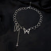 Punk Butterfly Choker Necklace For Women Gold Silver Color Thick Chain Pendant Necklace Statement Jewelry Chocker Collier Femme