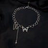 Punk Butterfly Choker Necklace Women Collares Gothic Hip Hop Stainless Steel Chain Star Pendant Necklace Mujer Jewlery