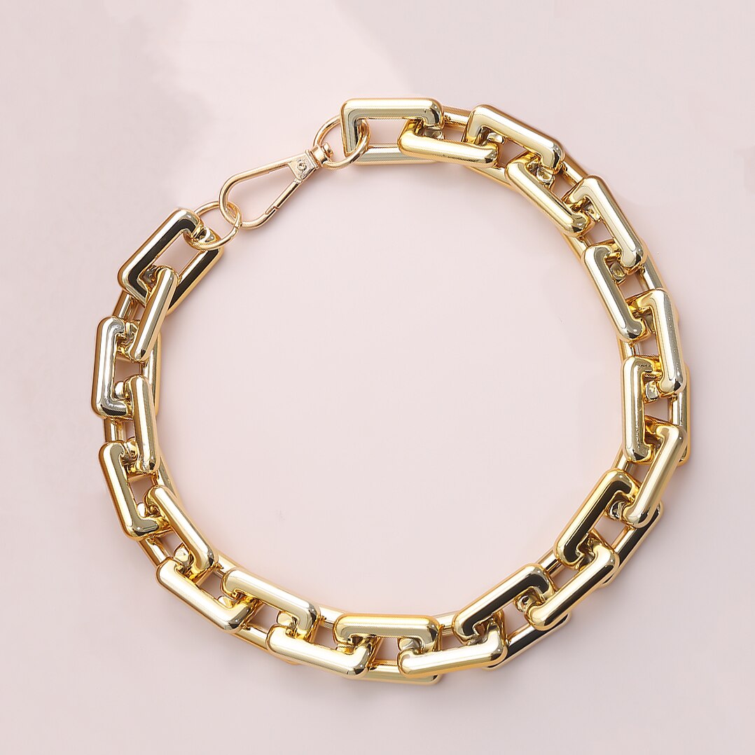 Punk CCB Material Thick Chain Necklace on the Neck Hiphop Short Chunky Choker Necklace for Women CollarJewelry 2021 Gift