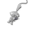 Punk Cartoon Figure Pendant Tennis With Chain  AAA Zircon Mens Necklace Hip Hop Jewelry Gifts