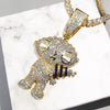 Punk Cartoon Figure Pendant Tennis With Chain  AAA Zircon Mens Necklace Hip Hop Jewelry Gifts