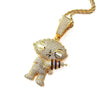 Punk Cartoon Figure Pendant Tennis With Chain  AAA Zircon Mens Necklace Hip Hop Jewelry Gifts