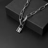 Punk Chain Golden/Silver Color With Lock Necklace For Women Men Padlock Pendant Necklace  Statement Gothic Jewelry