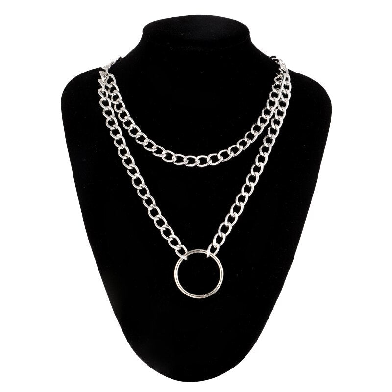 Punk Chain Necklace With Lock Women 90s  Egirl Padlock Pendants Gothic Emo Grunge Aesthetic Accessories Jewelry On The Neck