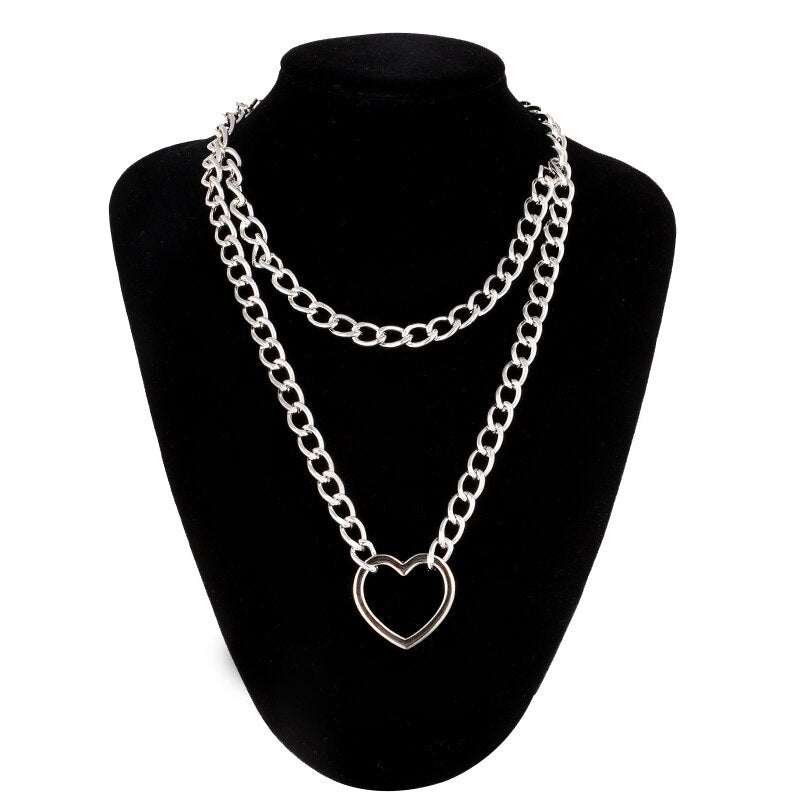 Punk Chain Necklace With Lock Women 90s  Egirl Padlock Pendants Gothic Emo Grunge Aesthetic Accessories Jewelry On The Neck