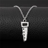 Punk Chainsaw Circle Necklace Cool Hip-Hop RAP Street Men and Women Pendant Silver Color Classic Chain Necklace Jewelry Gift