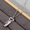 Punk Chainsaw Circle Necklace Cool Hip-Hop RAP Street Men and Women Pendant Silver Color Classic Chain Necklace Jewelry Gift