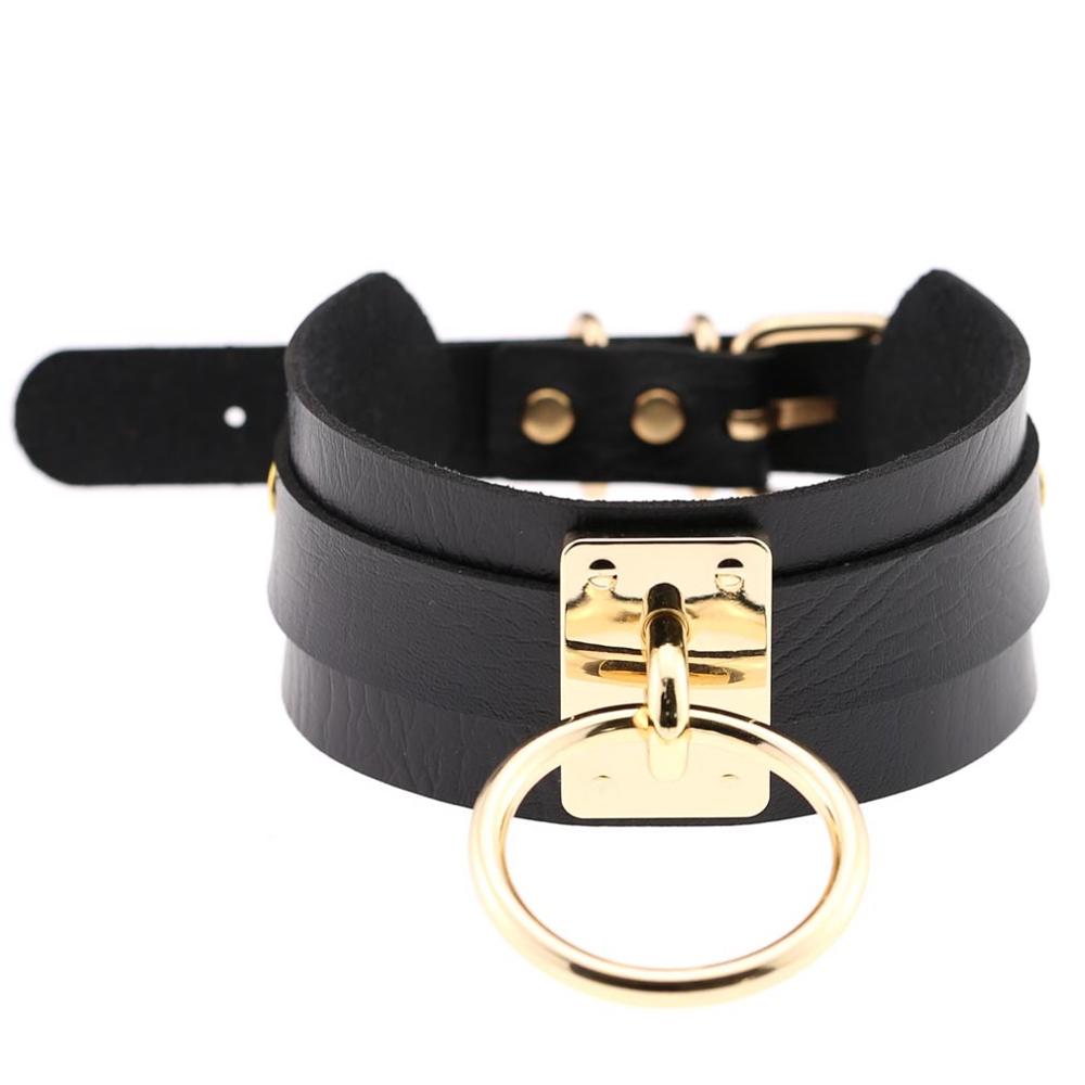 Punk Choker Collar leather Necklace Female Sex Slave Collar Bondage Wo