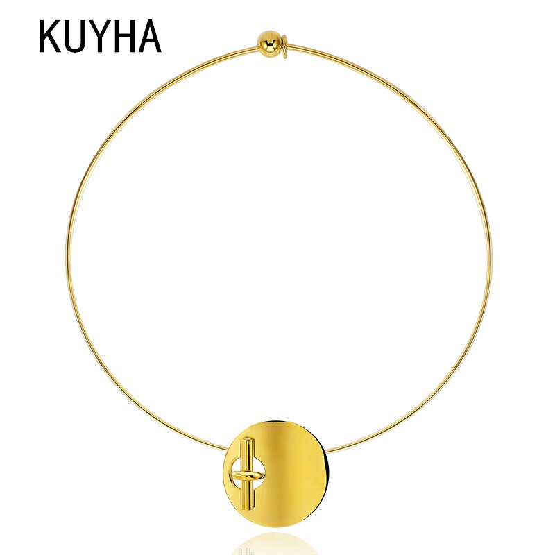 Punk Choker Necklace Pendant Collar Statement Unique Chunky Long Chain Ethnic Necklace Women Men Jewelry