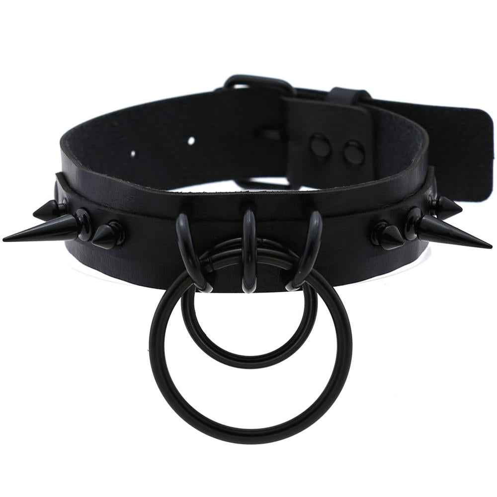 Punk Choker Rivet Buckle Spike Collar Necklace Black  Mens Womens Studded chocker girls Gothic  Jewelry Harajuku