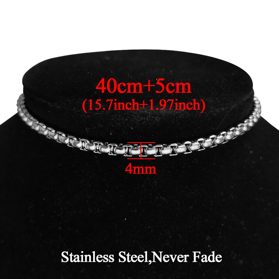 Punk Clavicle Short Choker Necklace Collar Statement Hip Hop Gold Color Stainless Steel 35+5cm Neck Chains For Men Women Jewelry