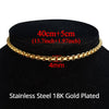 Punk Clavicle Short Choker Necklace Collar Statement Hip Hop Gold Color Stainless Steel 35+5cm Neck Chains For Men Women Jewelry