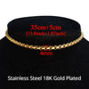 Punk Clavicle Short Choker Necklace Collar Statement Hip Hop Gold Color Stainless Steel 35+5cm Neck Chains For Men Women Jewelry
