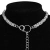 Punk Clavicle Short Choker Necklace Hip Hop Jewelry 2021 Trendy Stainless Steel Thick Chain Circle Necklace Women Neck Accessori