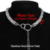 Punk Clavicle Short Choker Necklace Hip Hop Jewelry 2021 Trendy Stainless Steel Thick Chain Circle Necklace Women Neck Accessori