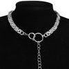 Punk Clavicle Short Choker Necklace Hip Hop Jewelry 2021 Trendy Stainless Steel Thick Chain Circle Necklace Women Neck Accessori