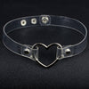 Punk Clear Heart Choker Women Adjustable Rrivet Transparent Band Choker Necklace Gothic Girls Collar Jewelry Party Gift