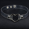 Punk Clear Heart Choker Women Adjustable Rrivet Transparent Band Choker Necklace Gothic Girls Collar Jewelry Party Gift