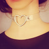 Punk Clear Heart Choker Women Adjustable Rrivet Transparent Band Choker Necklace Gothic Girls Collar Jewelry Party Gift