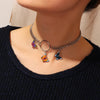 Punk Colorful Butterfly Choker Necklace Women Hip Hop Metal Chain Chokers Necklace Trendy Jewelry 2021