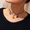 Punk Colorful Butterfly Choker Necklace Women Hip Hop Metal Chain Chokers Necklace Trendy Jewelry 2021