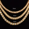 Punk Cool Full AAA Rhinestone Chain Necklace 3mm 4mm 45cm-60cm Claw Stone Chain for Men Women Party