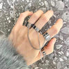 Punk Cool Hip Pop Rings Multi-layer Adjustable Chain Rings man Rotate Gothic Style Rings for Women  Jewelry Party Gift