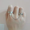 Punk Cool Hip Pop Rings Multi-layer Adjustable Chain Rings man Rotate Gothic Style Rings for Women  Jewelry Party Gift