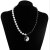 Punk Cool Men And Women Necklace Stainless Steel Ribbon Tai Chi Disc Pendant Trendy Jewelry Black And White Pearl Long Choker