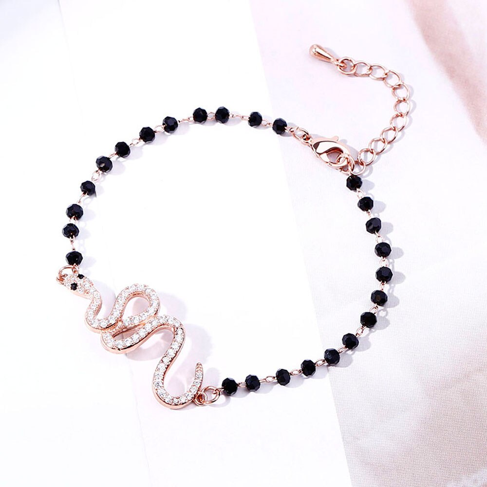 Punk Crystal Snake Charm Bracelets For Women Animal Boho Gold Silvery Chain Bracelets Girls Vintage Jewelry Gifts Drop Shipping