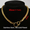 Punk Cuban Chokers Necklace Women Collar Gold Color Stainless Steel Chunky Thick Chain Circle Necklace Hip Hop Men Neck Jewelry