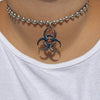 Punk Dangerous Chemicals Icon Metal Pendant For Women Girl Hip Hop Sign Biochemical Choker Necklace Statement Jewelry 2022 Cool