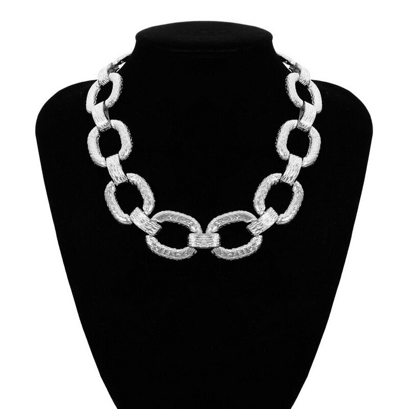 Punk Exaggerated Chunky Heavy Thick Chain Choker Necklace Women Vintage Neck Chocker Jewelry Geometric Necklace Kolye XR2204