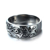 Punk  Rings for Women Men Retro Hip-Hop Personality Ring Engraved Demon Eye Retro Hipster Ring Hollow Cross Rings