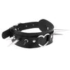 Punk Spiked Leather Choker Handmade Heart Collar Necklace Women Girls Buckle Style Goth Accessories