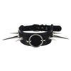 Punk Spiked Leather Choker Handmade Heart Collar Necklace Women Girls Buckle Style Goth Accessories